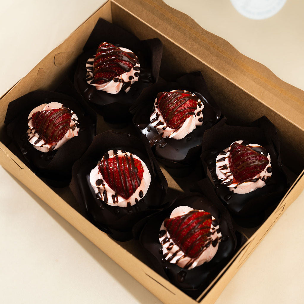 Chocolate Dipped Strawberry Cupcake