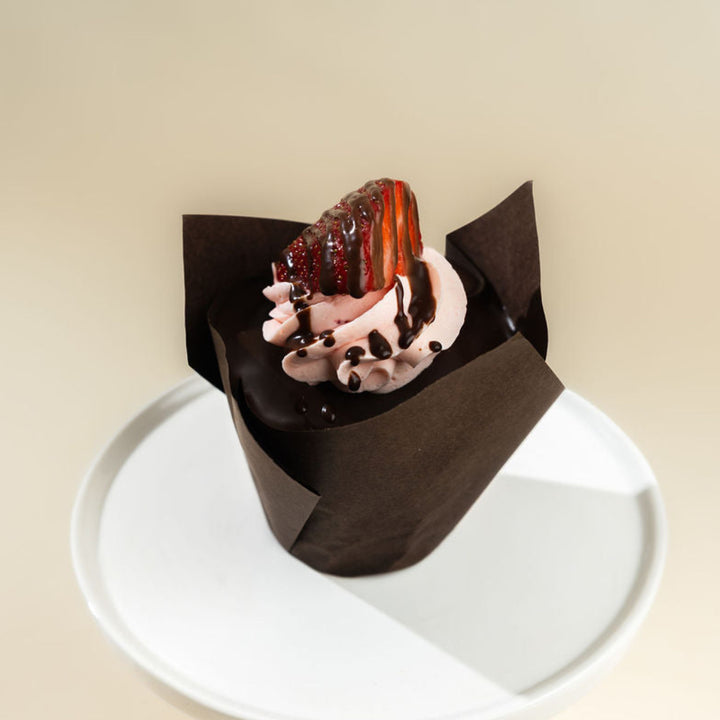 Chocolate Dipped Strawberry Cupcake
