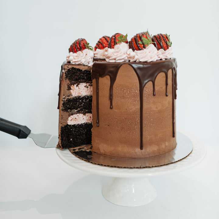 Chocolate Dipped Strawberry Cake