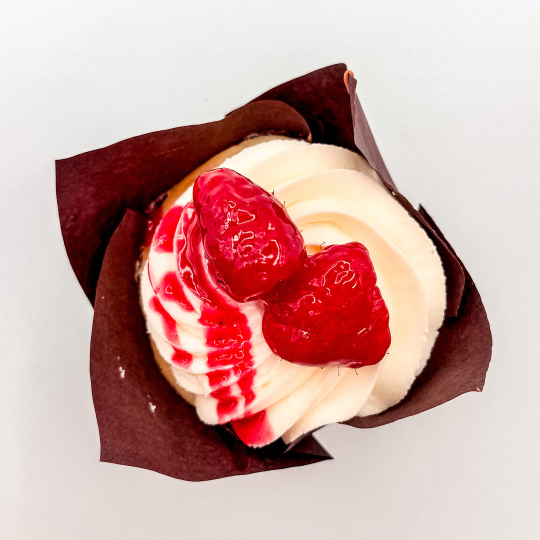 White Chocolate Raspberry Cupcake