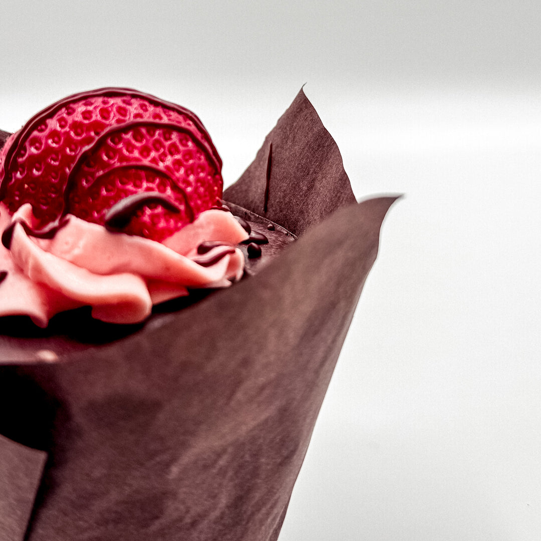 Chocolate Dip Strawberry Cupcake